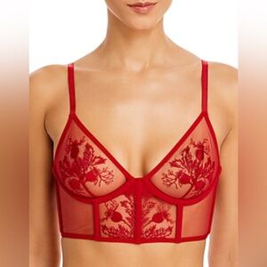 Thistle And Spire Verona Embroidered Longline Bra 34 DD